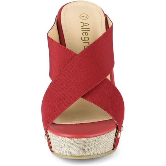 Allegra K Women's Platform Slide Wedge Sandals - Picture 2 of 8